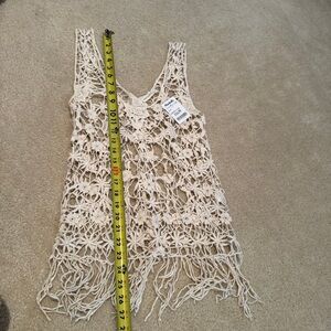 NWT Crochet Fringe Tank Top